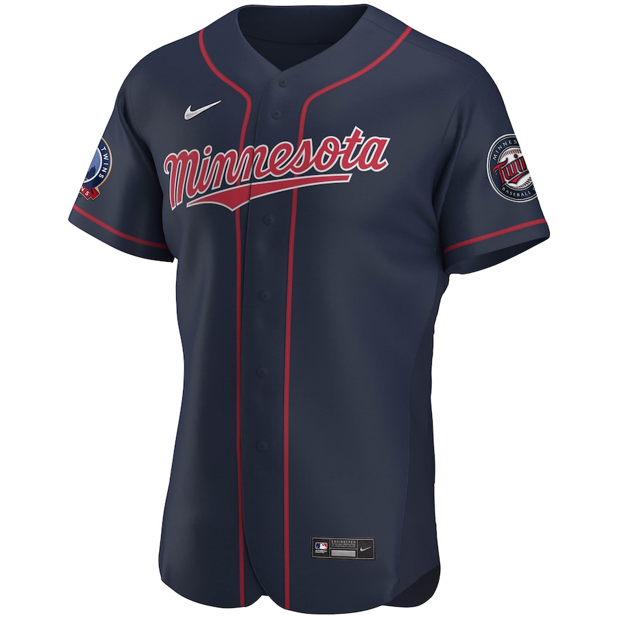 Men's Minnesota Twins Navy 60th Season Alternate Authentic Team Jersey