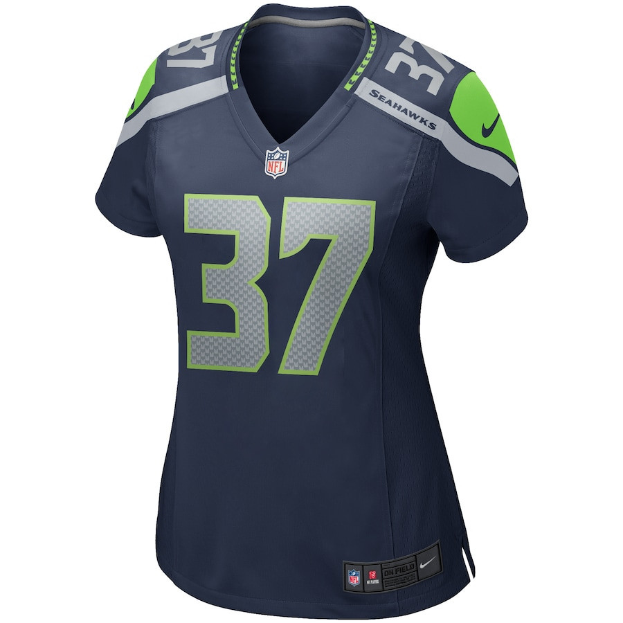 Shaun Alexander 37 Seattle Seahawks Women Game Retired Jersey - College Navy
