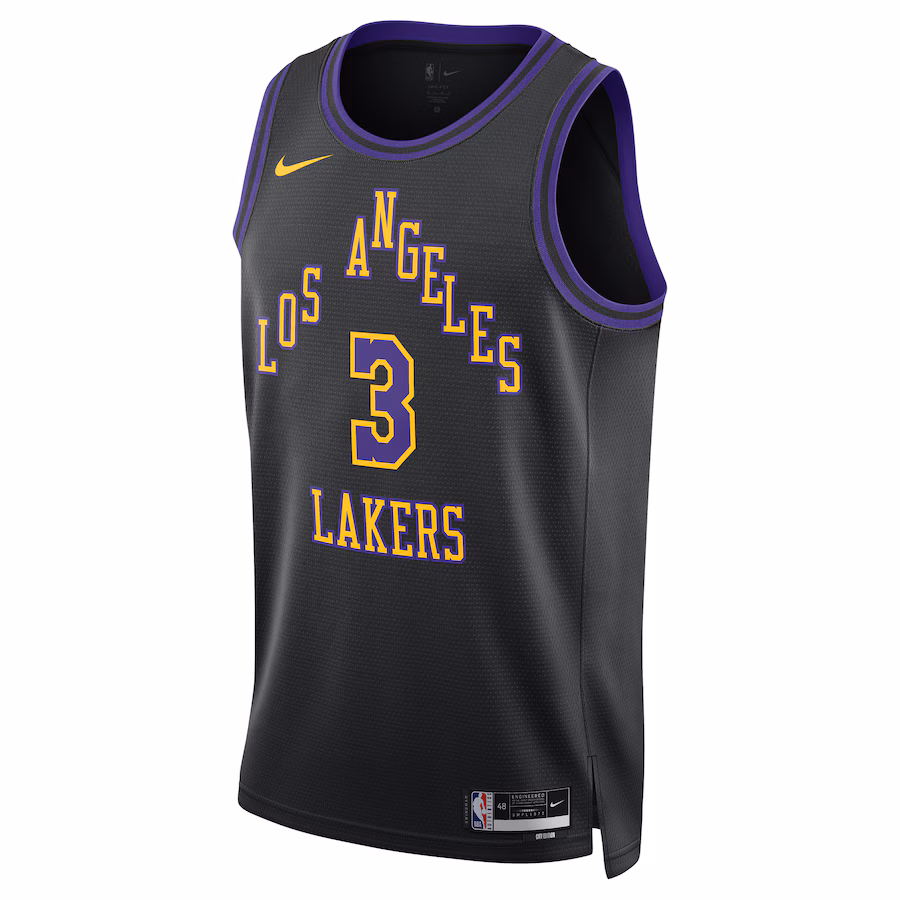 Unisex Los Angeles Lakers Anthony Davis Nike Black 2023/24 Swingman Jersey - City Edition