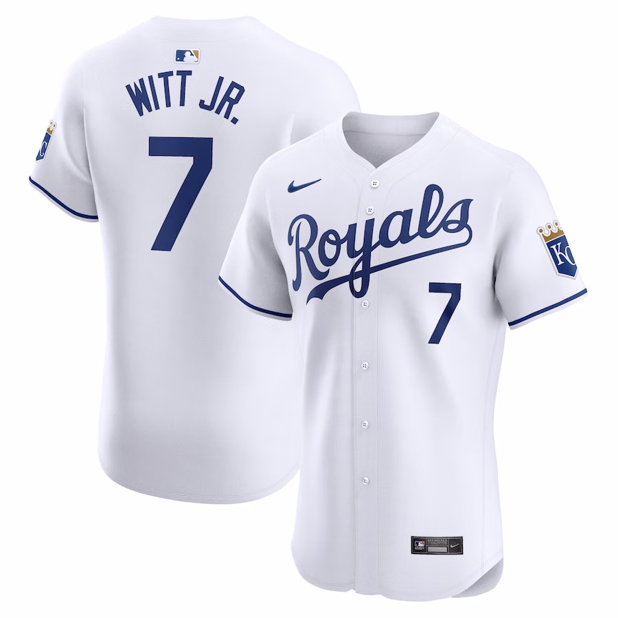 Youth Kansas City Royals Bobby Witt Jr. Nike White Home Elite Player Jersey