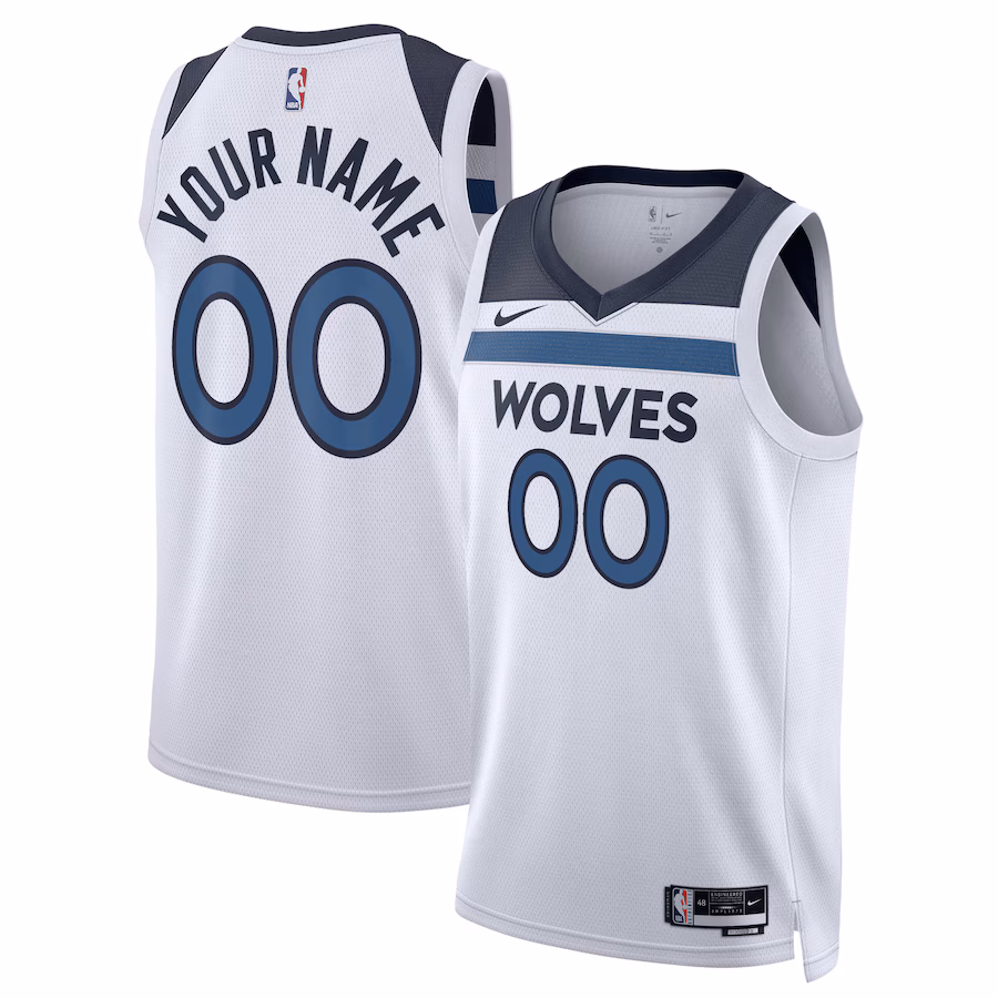 Unisex Minnesota Timberwolves Nike White Swingman Custom Jersey - Association Edition