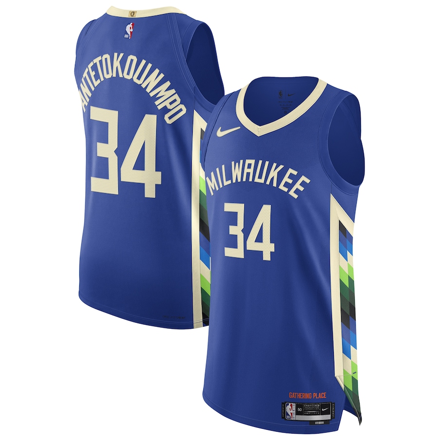 Men's Milwaukee Bucks Giannis Antetokounmpo Royal 2022/23 Authentic Jersey