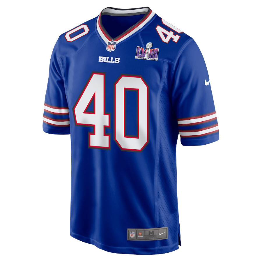 Von Miller 40 Signed Buffalo Bills Super Bowl LVIII Game Men Jersey - Royal