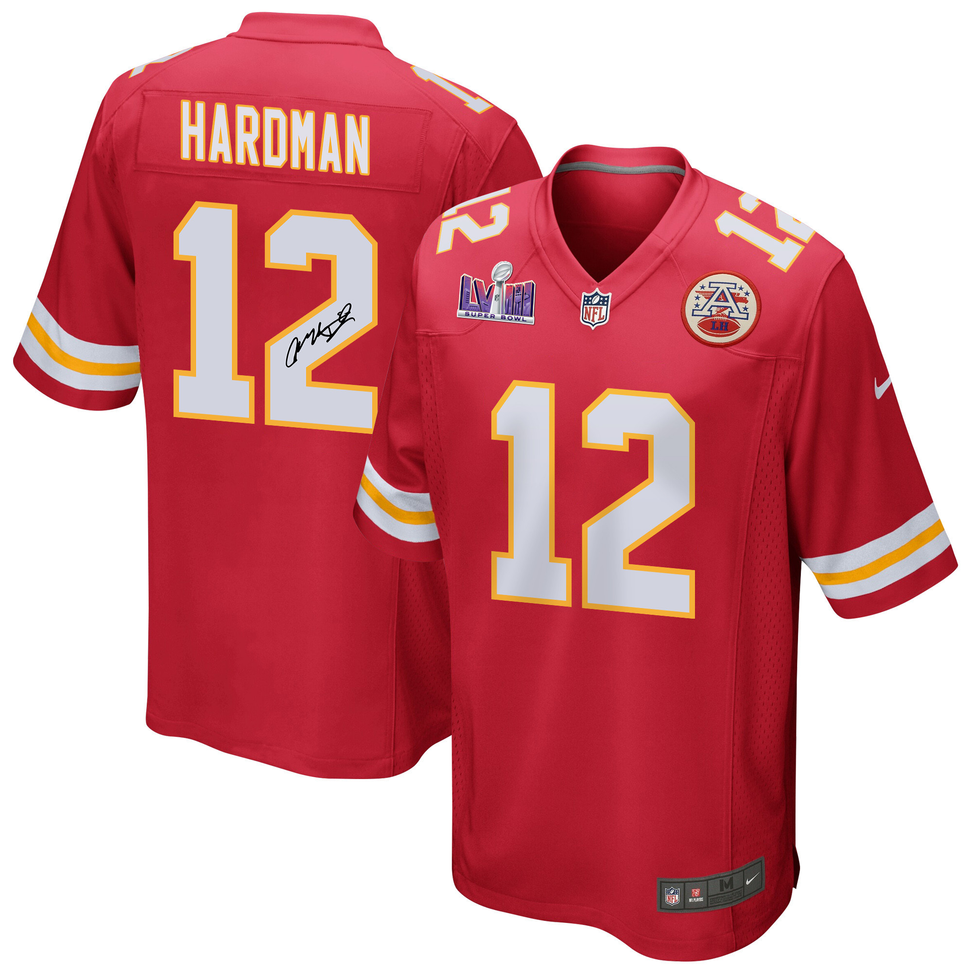 Mecole Hardman 12 Signed Kansas City Chiefs Super Bowl LVIII Game Men Jersey - Red