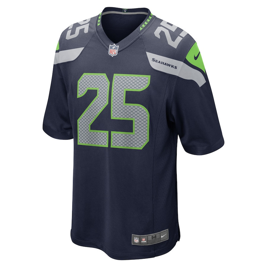 Richard Sherman 25 Seattle Seahawks Men Retired Game Jersey - College Navy