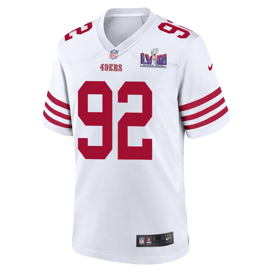 Chase Young 92 Signed San Francisco 49ers Super Bowl LVIII Game Men Jersey - White