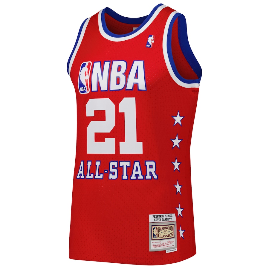 Men's Western Conference Kevin Garnett Mitchell & Ness Red 2003 All Star Game Swingman Jersey