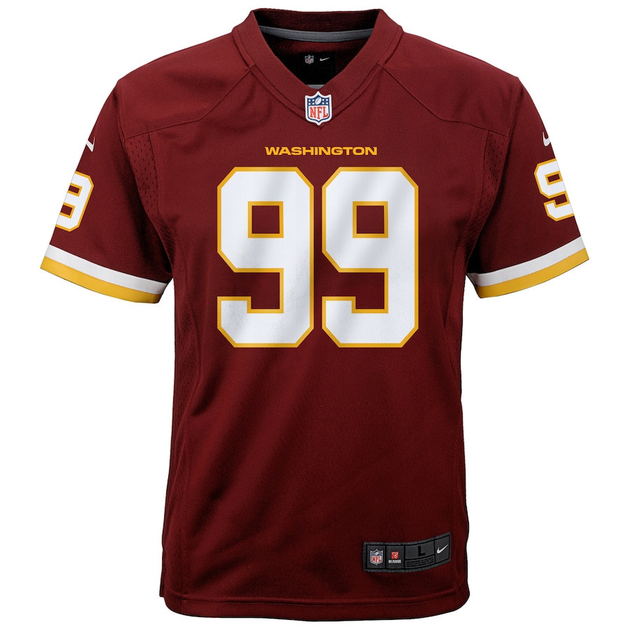 Chase Young 99 Washington Commanders Football Team Game YOUTH Jersey - Burgundy