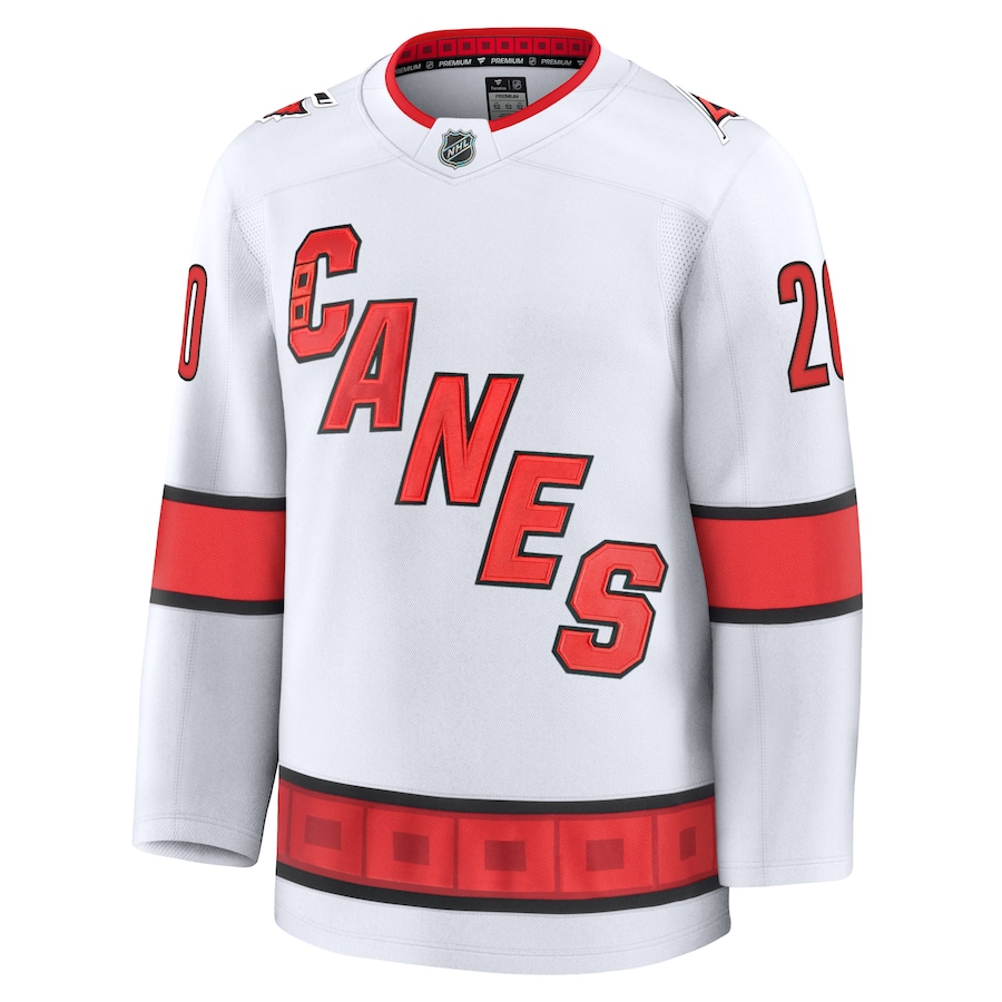 Sebastian Aho Carolina Hurricanes Fanatics Away Premium Jersey - White