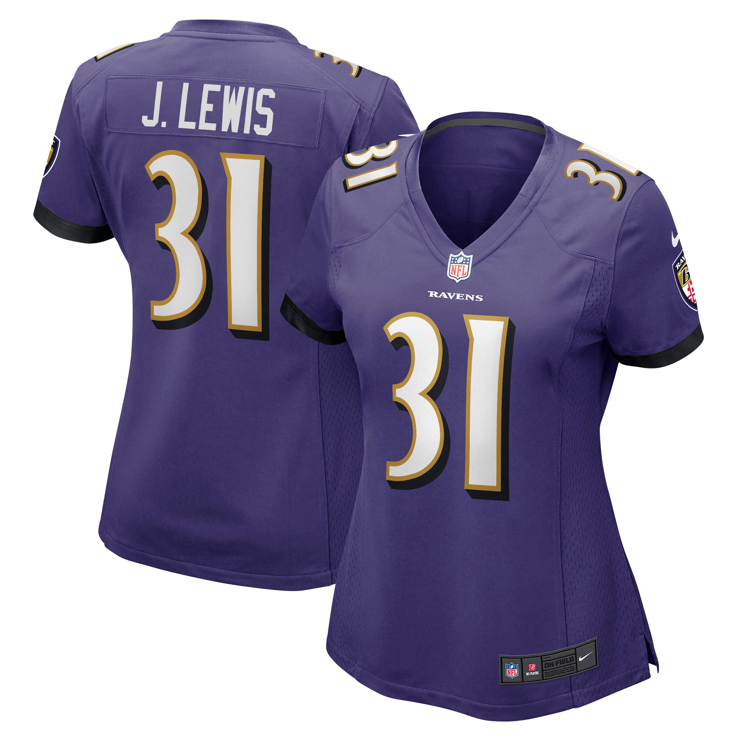 Jamal Lewis Baltimore Ravens Women's Game Retired Player Jersey - Purple