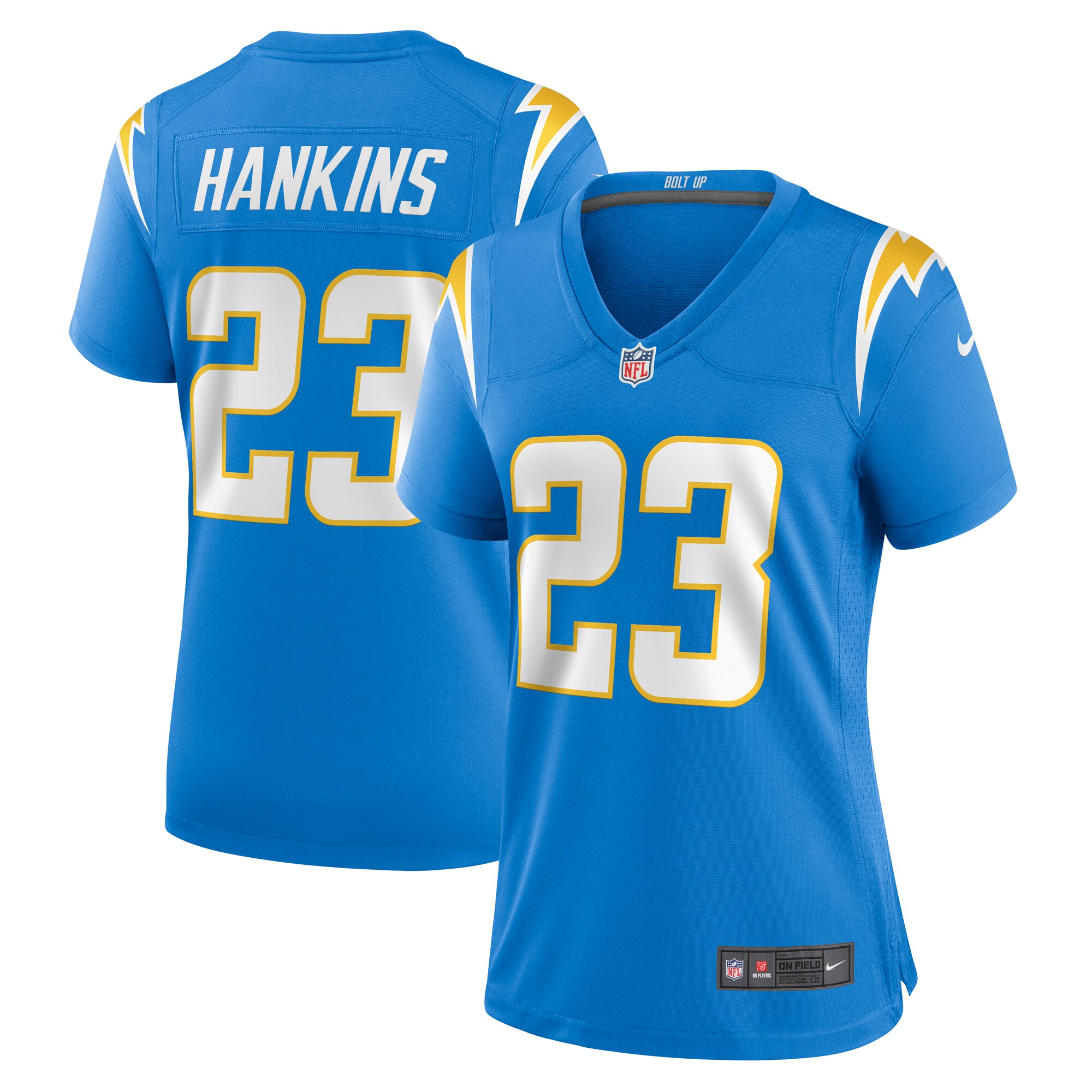 Matt Hankins Los Angeles Chargers Women's Team Game Jersey - Powder Blue