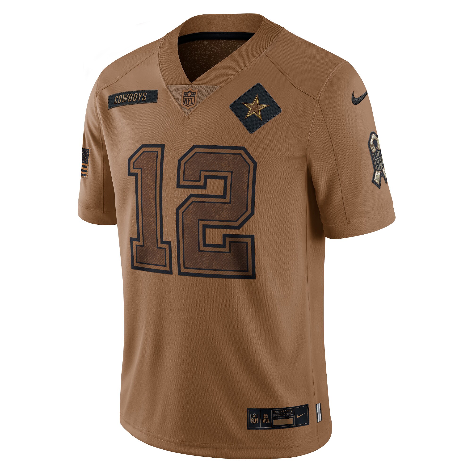 Roger Staubach Dallas Cowboys 2023 Salute To Service Retired Player Limited Jersey - Brown