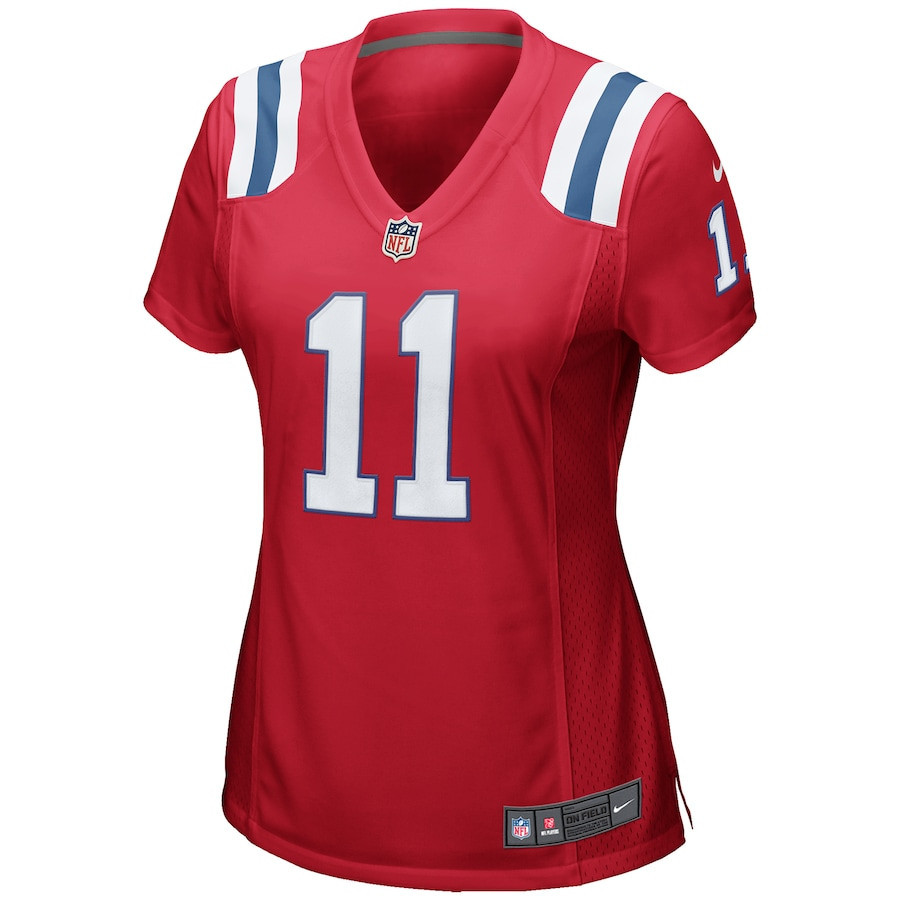 Julian Edelman 11 New England Patriots Womens Alternate Game Jersey - Red