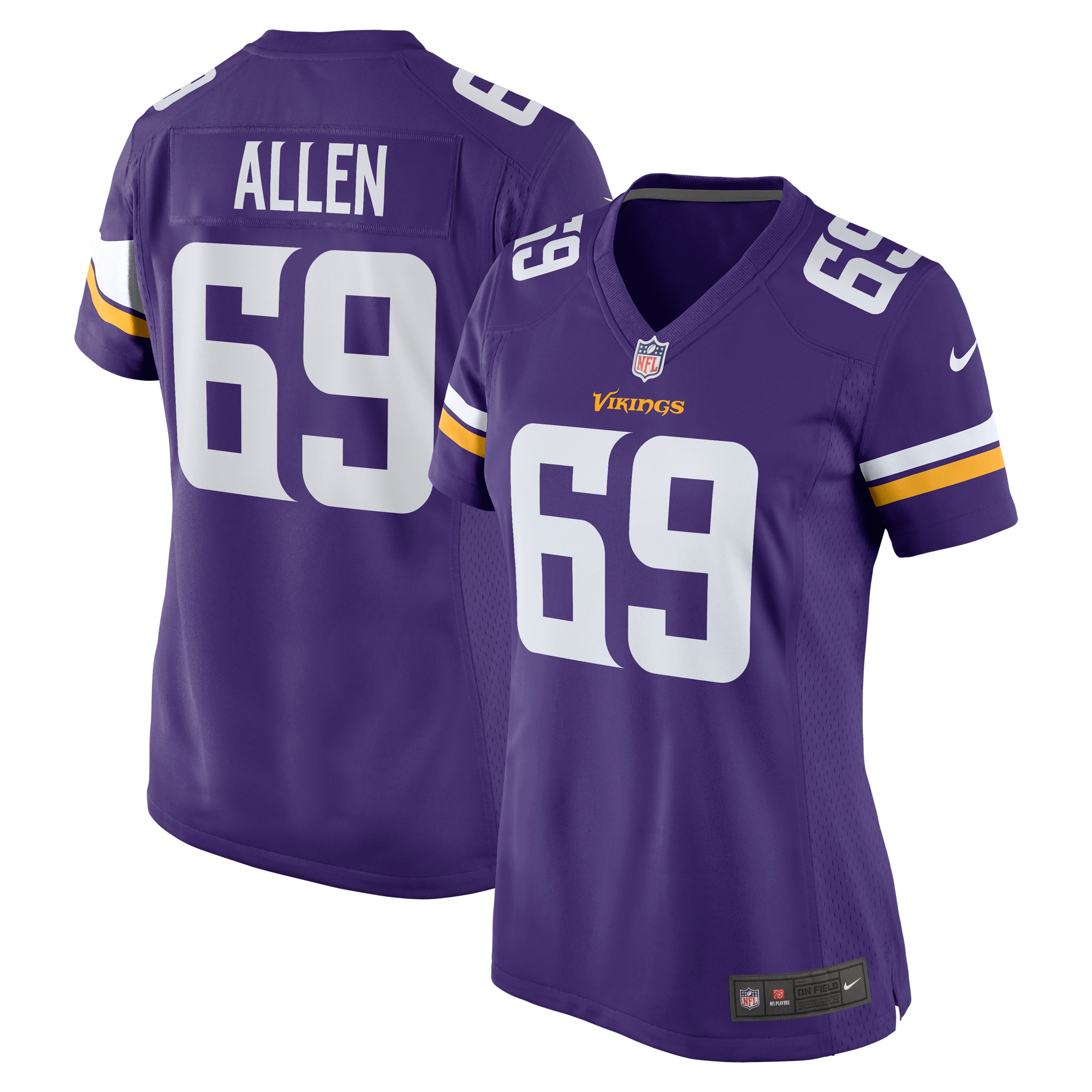 Jared Allen Minnesota Vikings Women's Retired Player Game Jersey - Purple