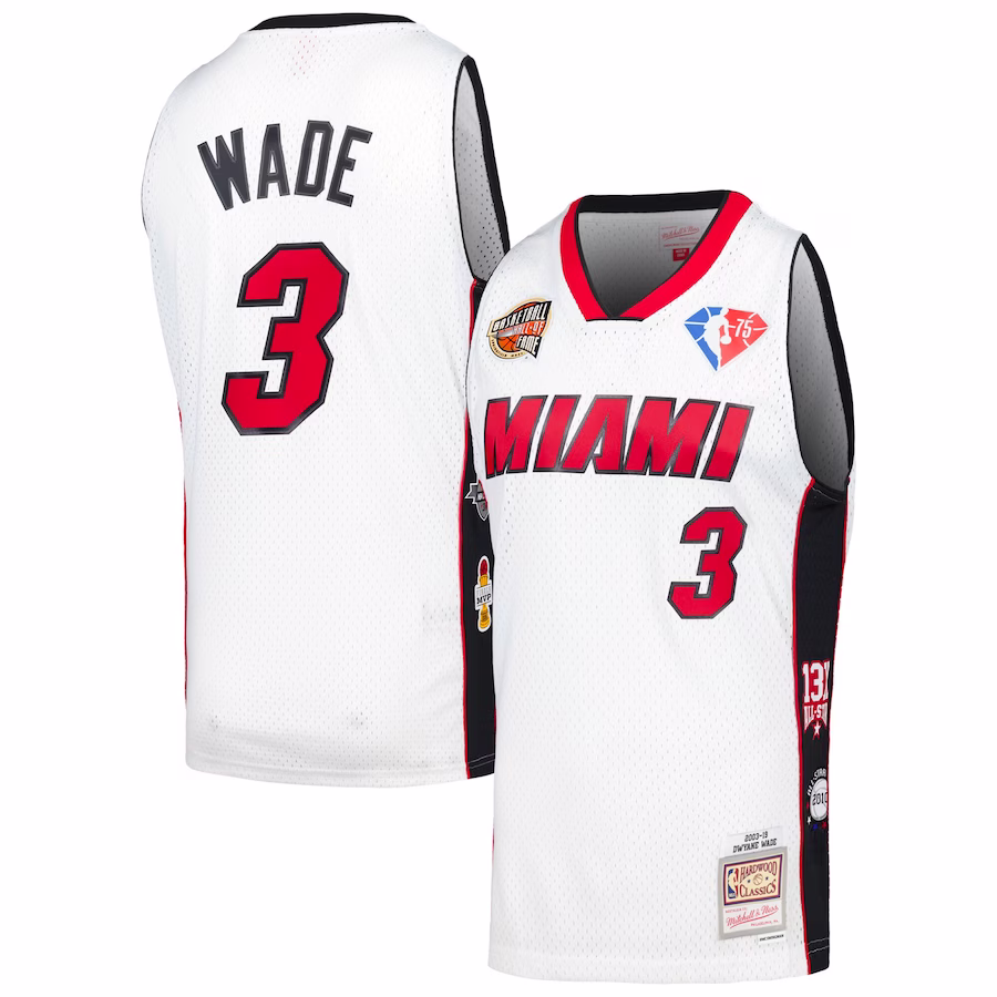 Dwyane Wade Miami Heat Mitchell & Ness Unisex Hall of Fame Class of 2023 Throwback Swingman Jersey - White