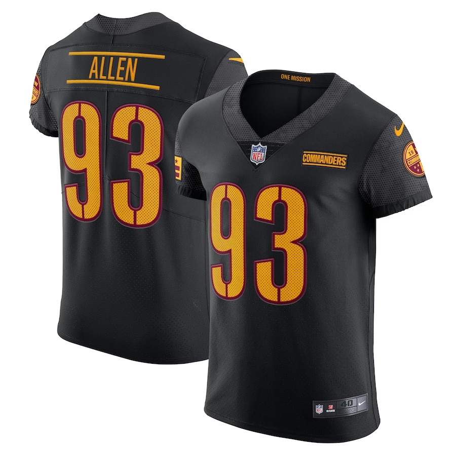 Mens Washington Commanders Jonathan Allen Black Alternate Vapor Elite Jersey