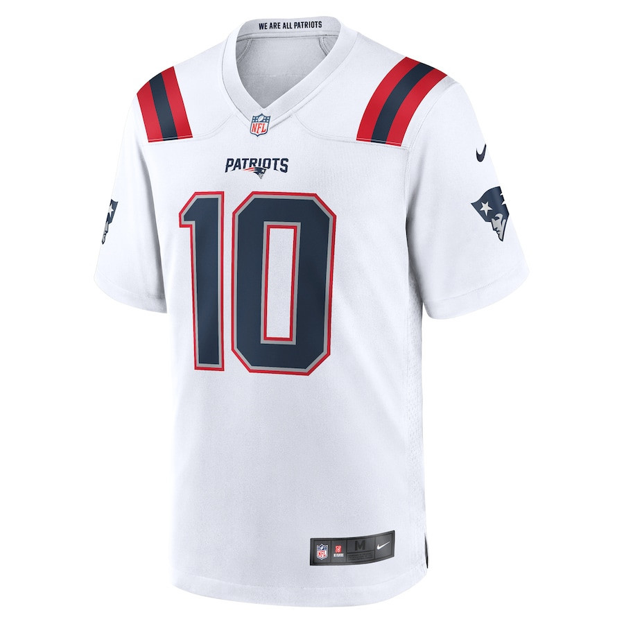 Drake Maye 10 New England Patriots 2024 NFL Draft First Round Pick Player Game Jersey - White