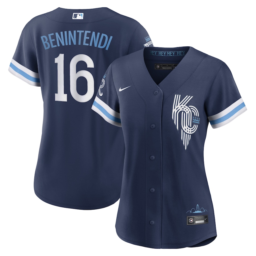 Women's Kansas City Royals Andrew Benintendi Navy City Connect Replica Player Jersey