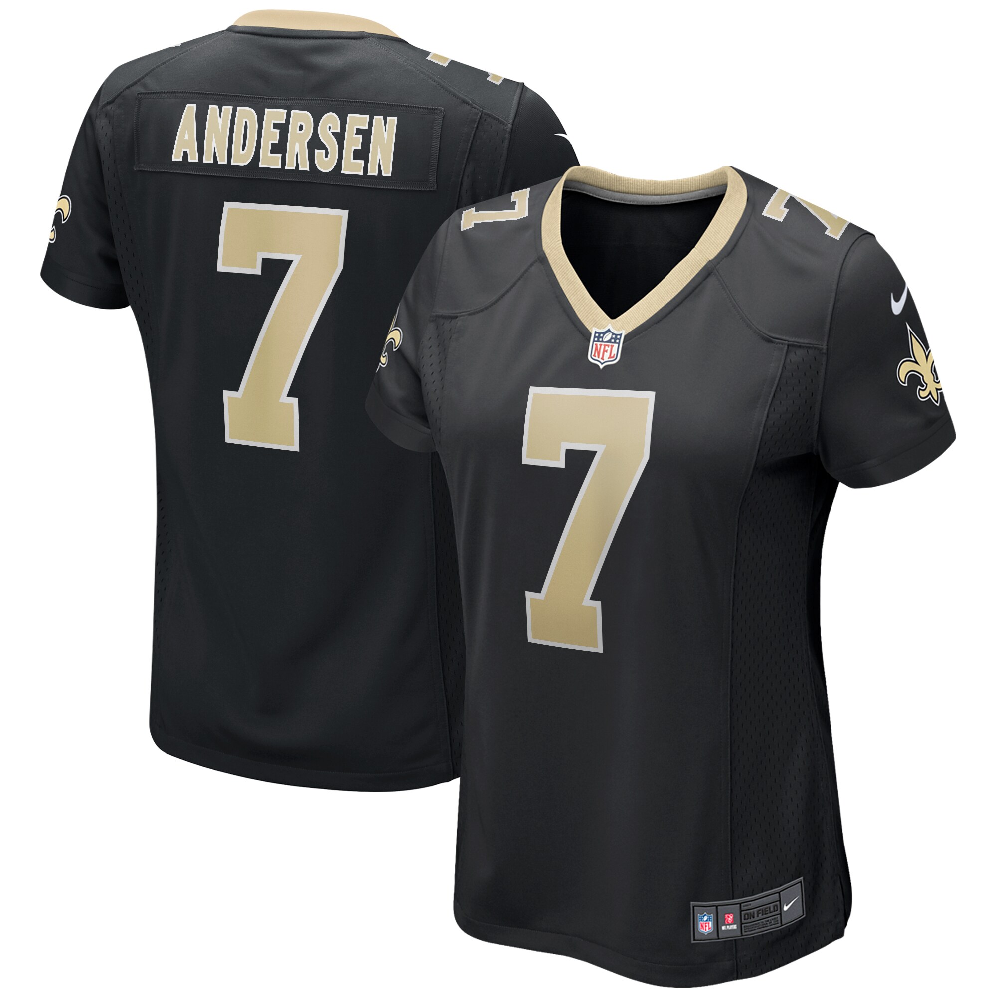 Morten Andersen New Orleans Saints Women's Game Retired Player Jersey - Black