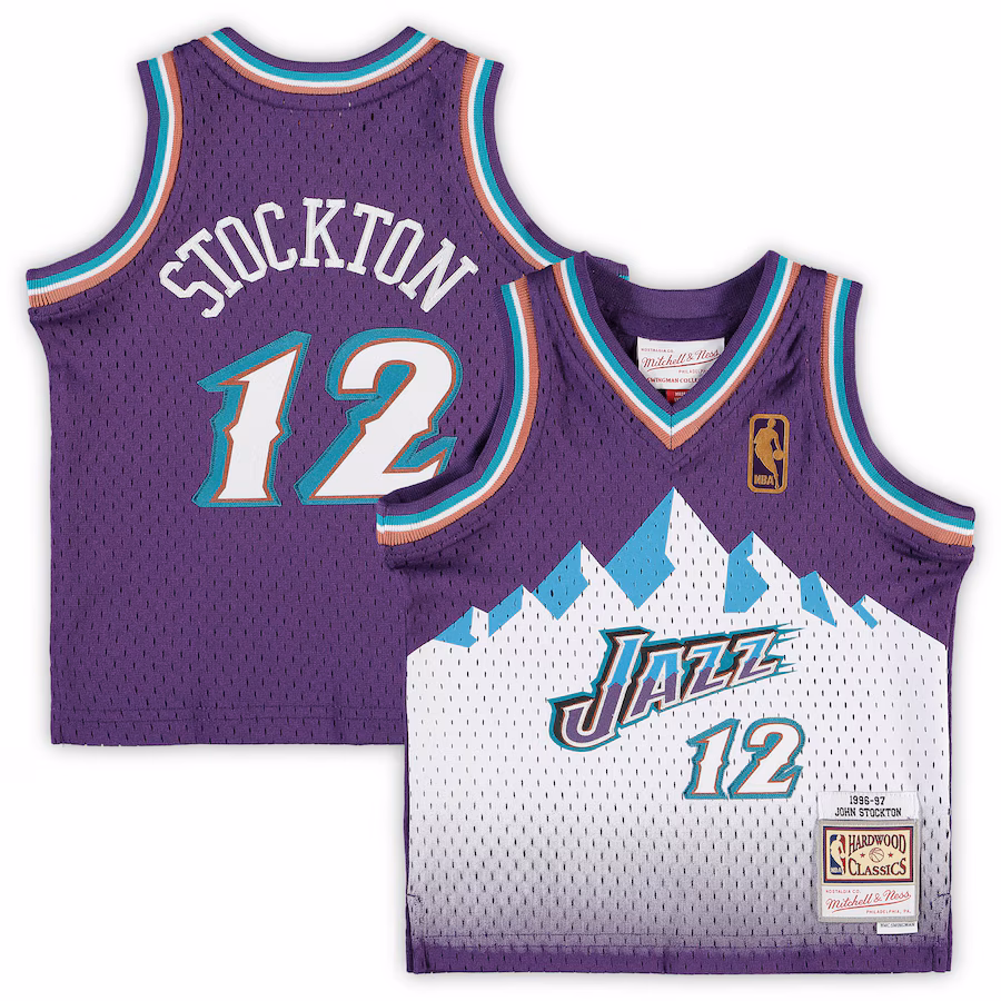 Infant Utah Jazz John Stockton Mitchell & Ness Purple 1996/97 Hardwood Classics Retired Player Jersey