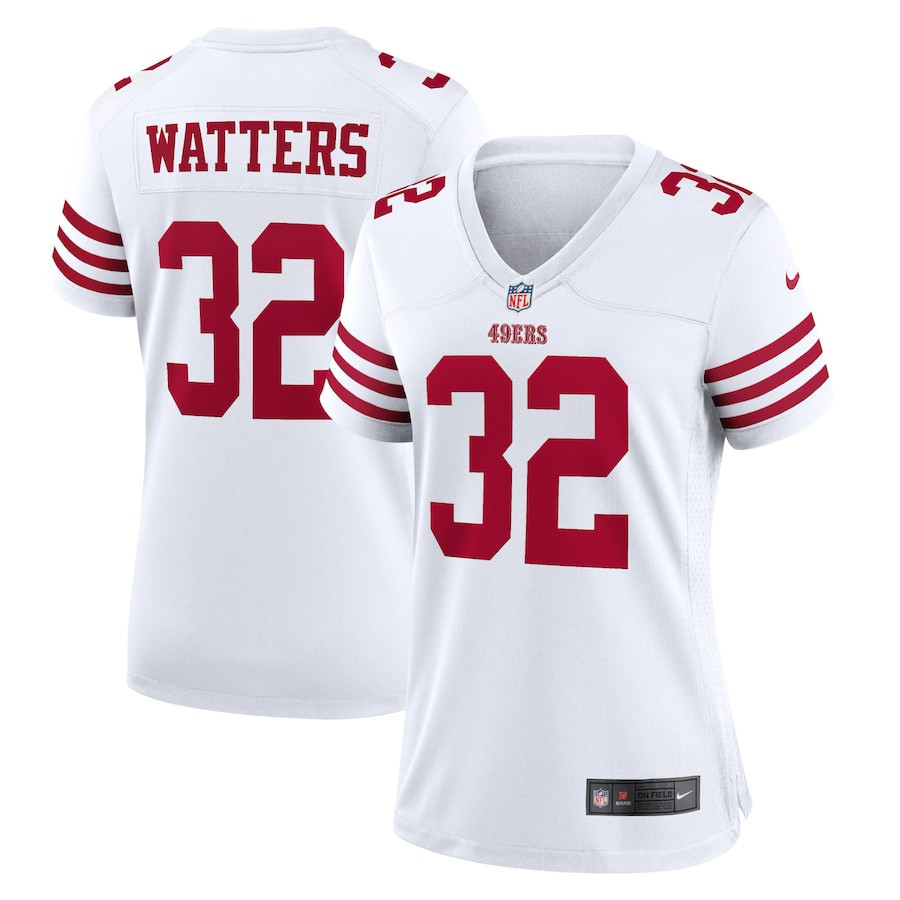 Ricky Watters 32 San Francisco 49ers Women Retired Game Jersey - White