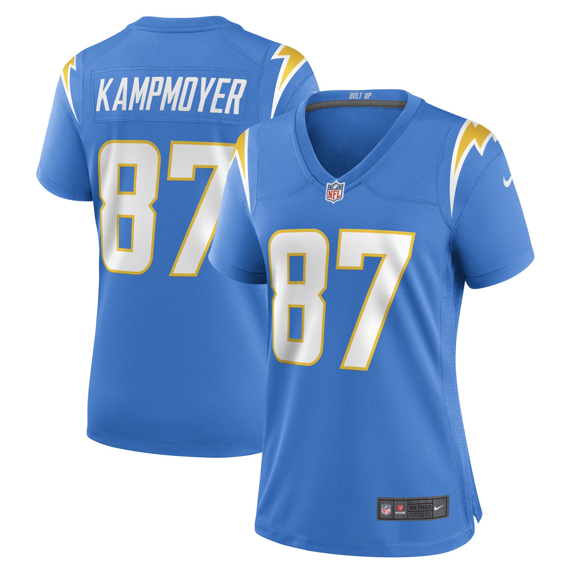 Hunter Kampmoyer Los Angeles Chargers Women's Game Player Jersey - Powder Blue