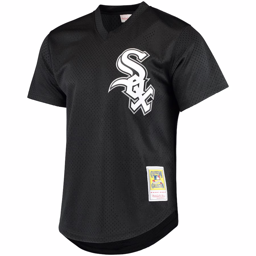 Youth Chicago White Sox Frank Thomas Mitchell & Ness Black Cooperstown Mesh Batting Practice Jersey
