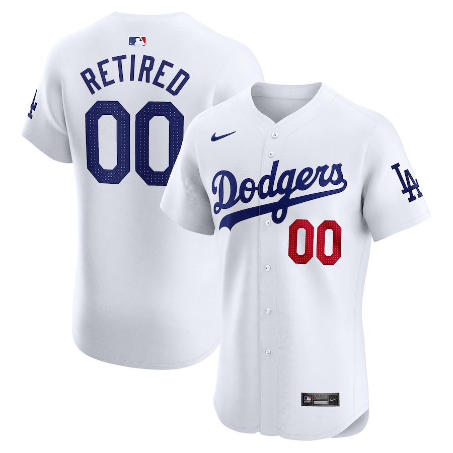 Men's Los Angeles Dodgers White Home Elite Pick-A-Player Retired Roster Jersey