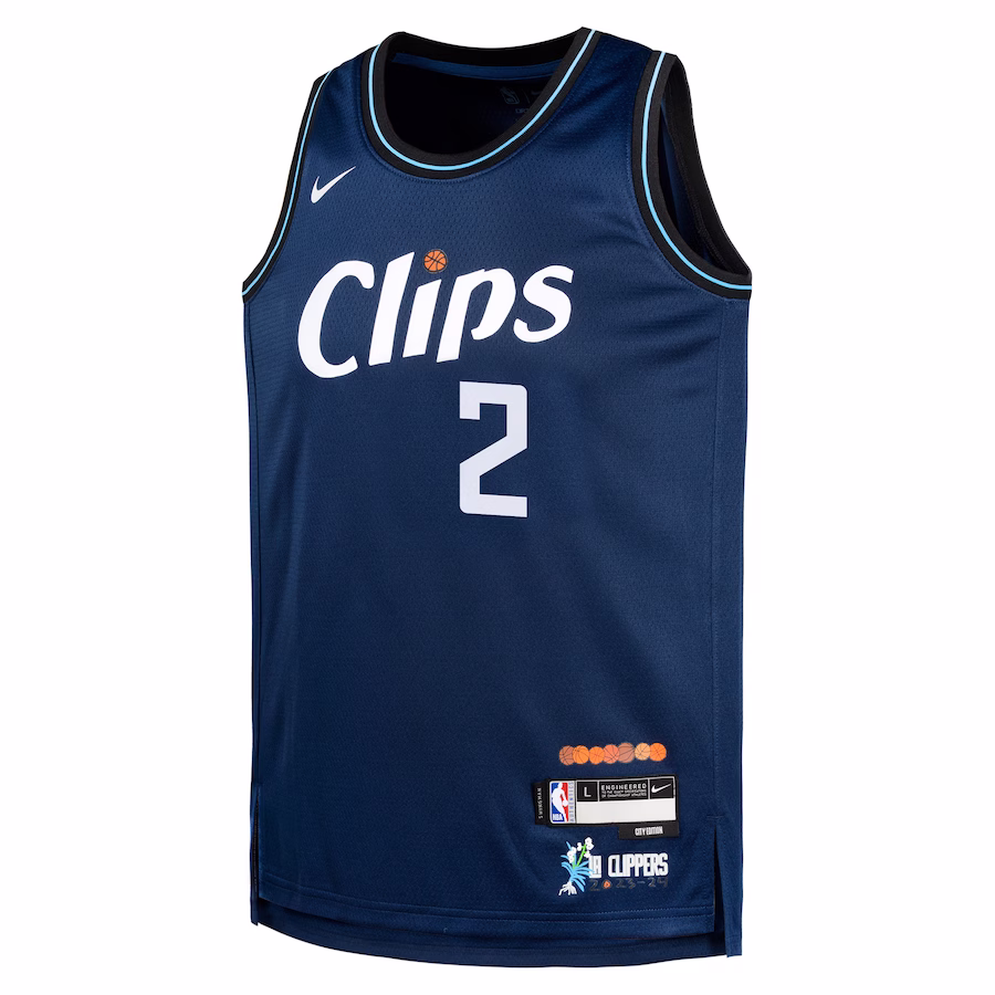 Youth LA Clippers Kawhi Leonard Nike Navy Swingman Replica Jersey - City Edition