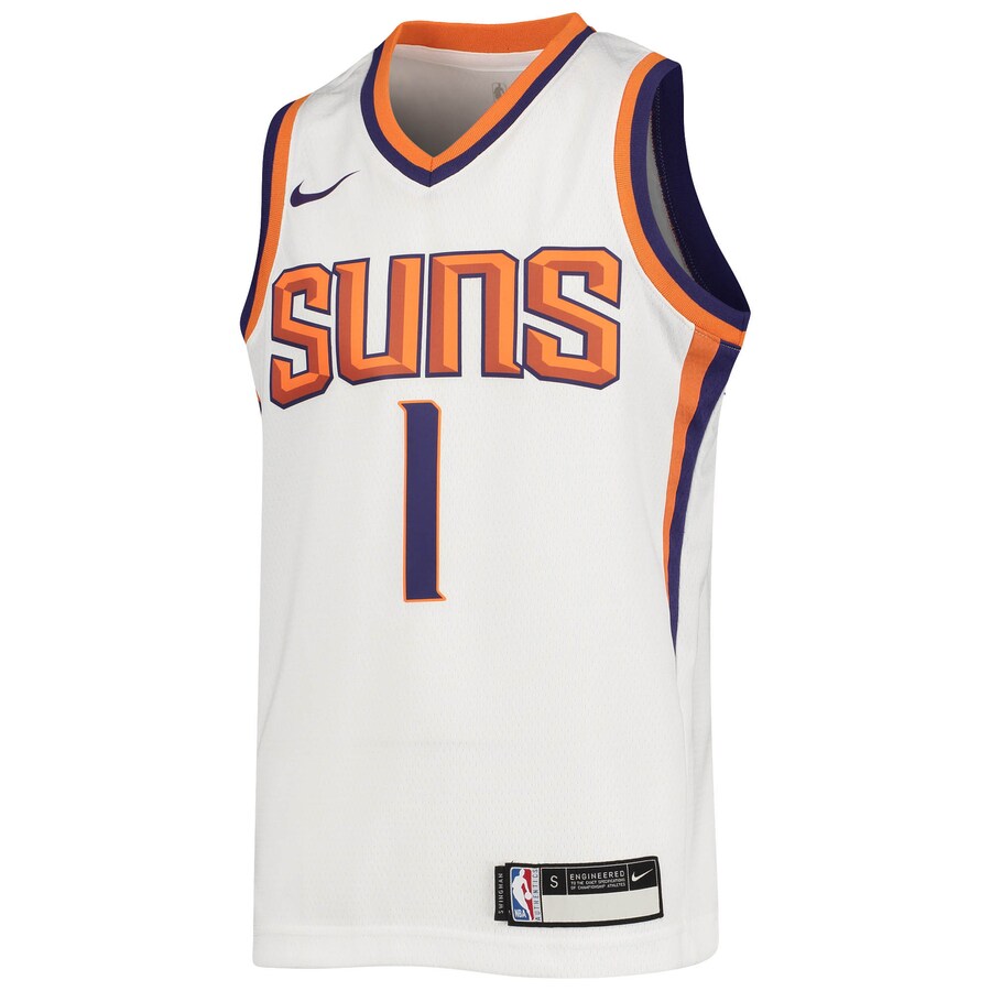 Youth Phoenix Suns Devin Booker Nike White Swingman Jersey - Association Edition