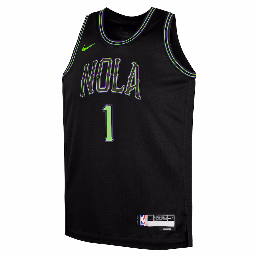 Youth New Orleans Pelicans Zion Williamson Nike Black Swingman Replica Jersey - City Edition