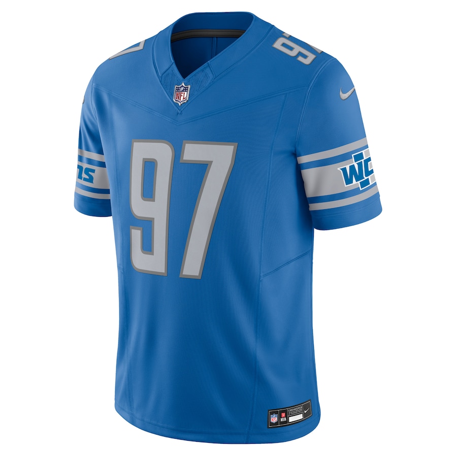 Mens Detroit Lions Aidan Hutchinson Blue Vapor F.U.S.E. Limited Jersey