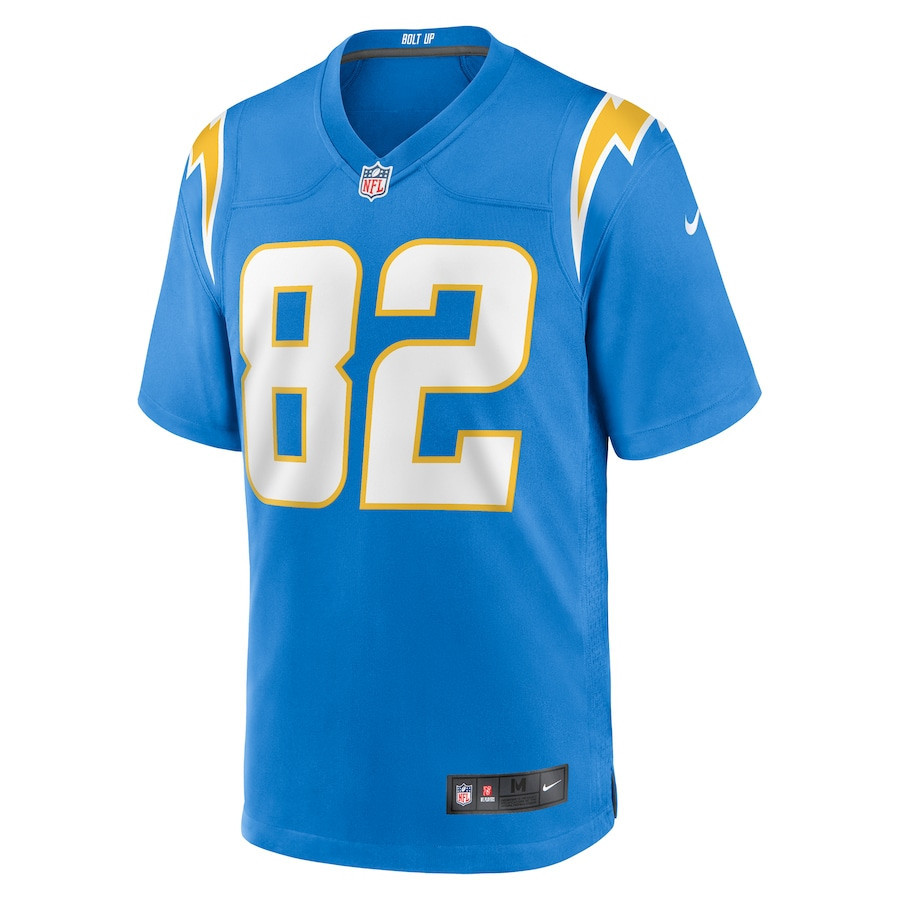 Brenden Rice 82 Los Angeles Chargers Team Game Men Jersey - Powder Blue