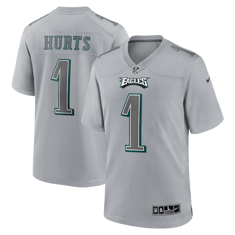 Mens Philadelphia Eagles Jalen Hurts Gray Atmosphere Fashion Game Jersey
