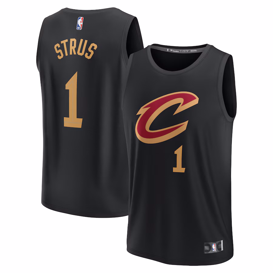 Max Strus Cleveland Cavaliers Fanatics Fast Break Replica Player Jersey - Statement Edition - Black