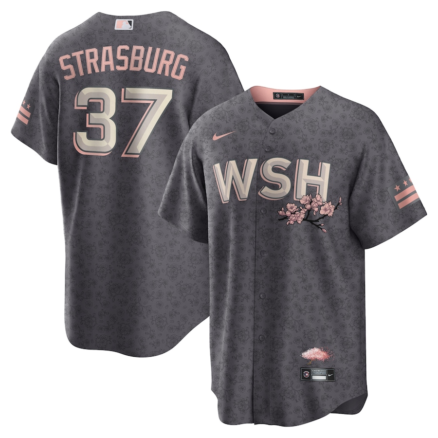 Men's Washington Nationals Stephen Strasburg Charcoal City Connect Replica Player Jersey