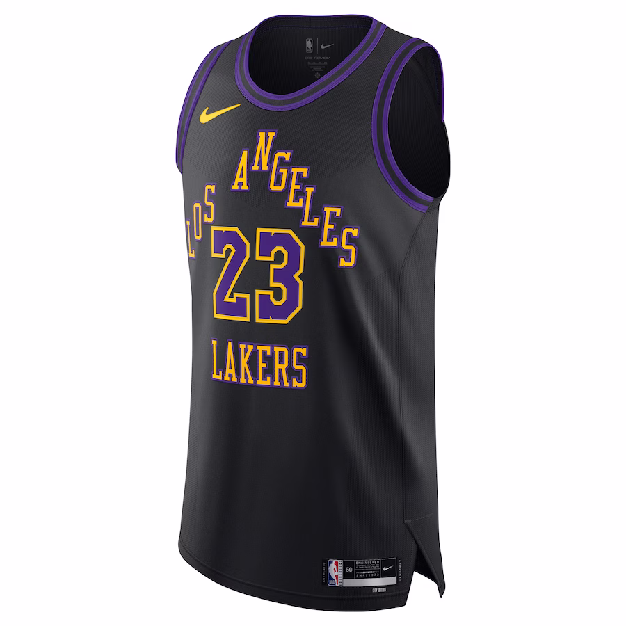 Men's Los Angeles Lakers LeBron James Nike Black Authentic Jersey - City Edition