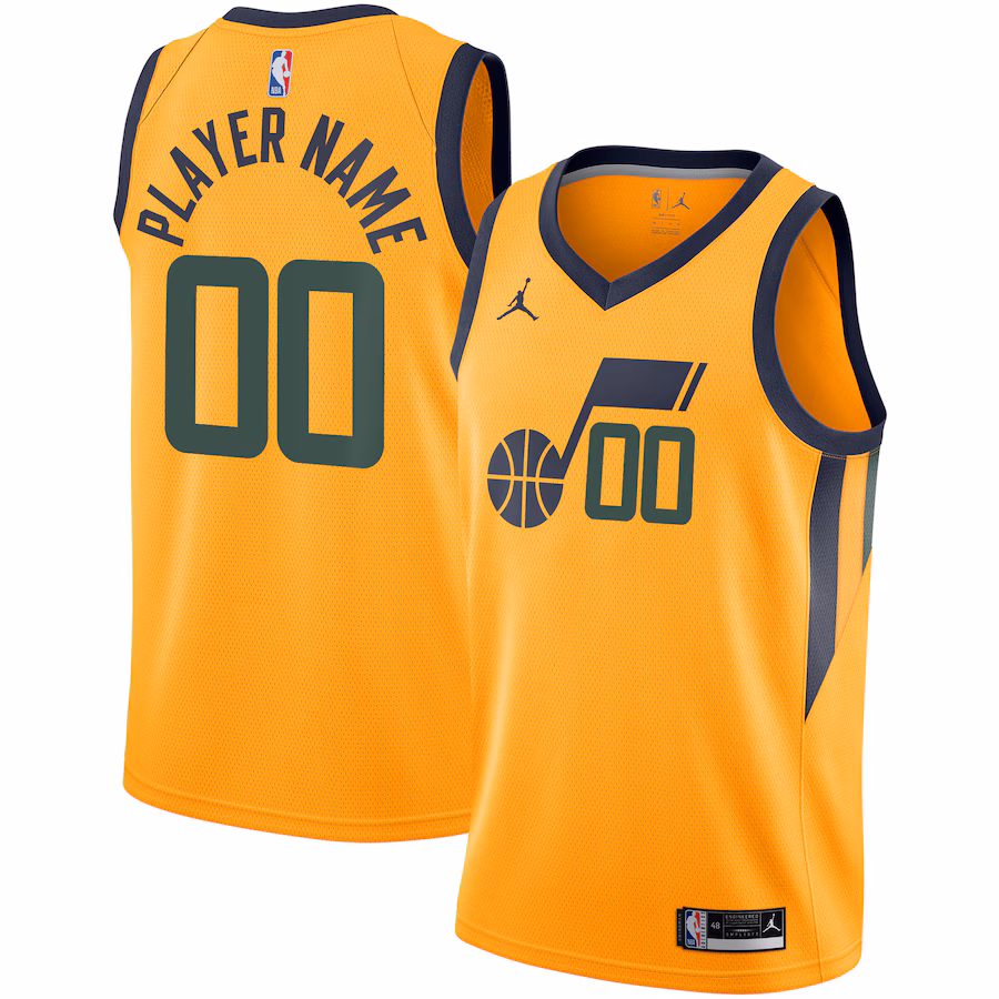 Men's Utah Jazz Jordan Brand Gold Swingman Custom Jersey - Statement Edition