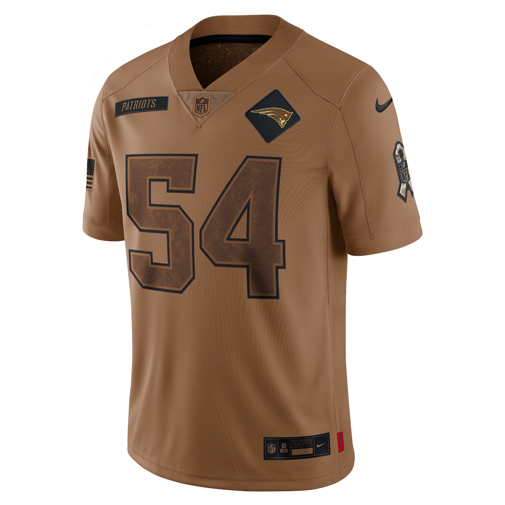 Tedy Bruschi New England Patriots 2023 Salute To Service Retired Player Limited Jersey - Brown
