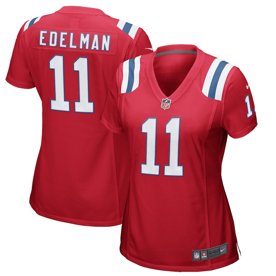 Julian Edelman 11 New England Patriots Womens Alternate Game Jersey - Red