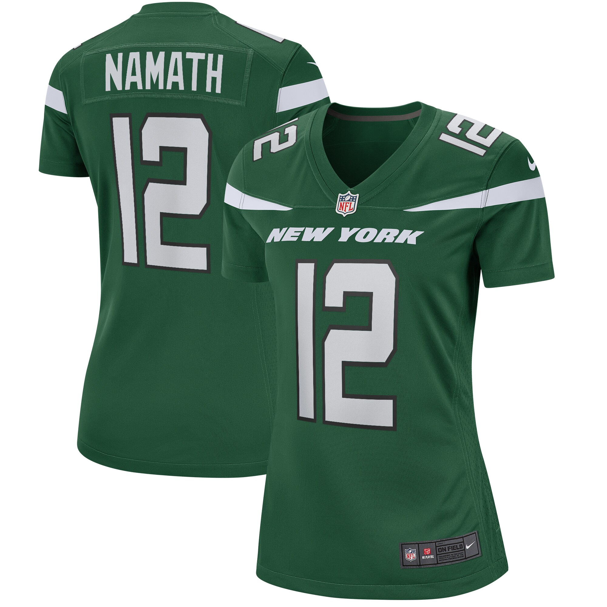 Joe Namath New York Jets Women's Game Retired Player Jersey - Gotham Green