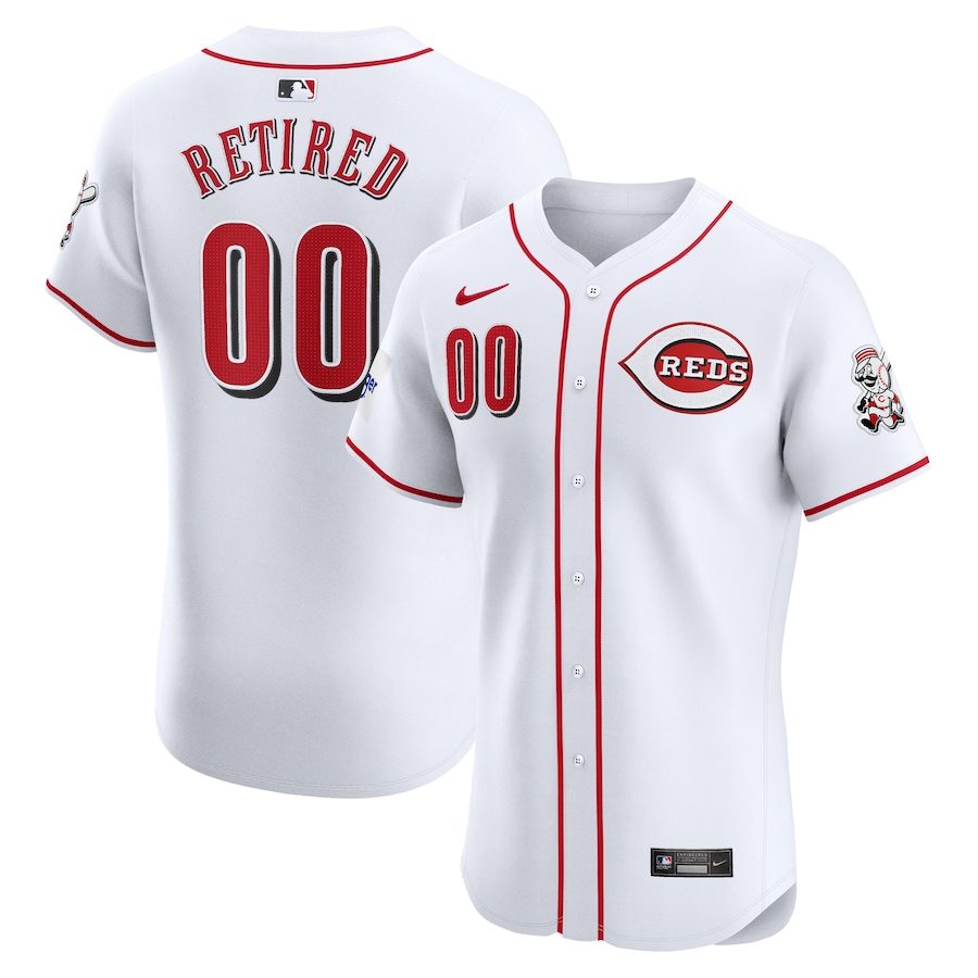 Men's Cincinnati Reds White Home Elite Pick-A-Player Retired Roster Patch Jersey