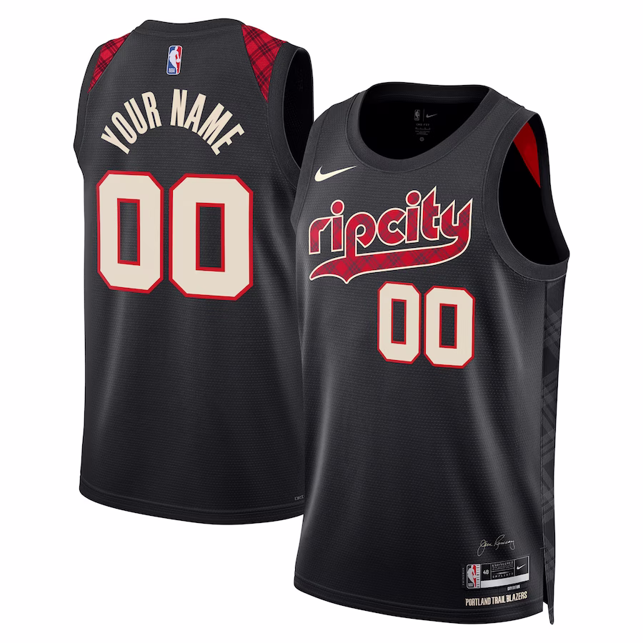 Unisex Portland Trail Blazers Nike Black 2023/24 Custom Swingman Jersey - City Edition