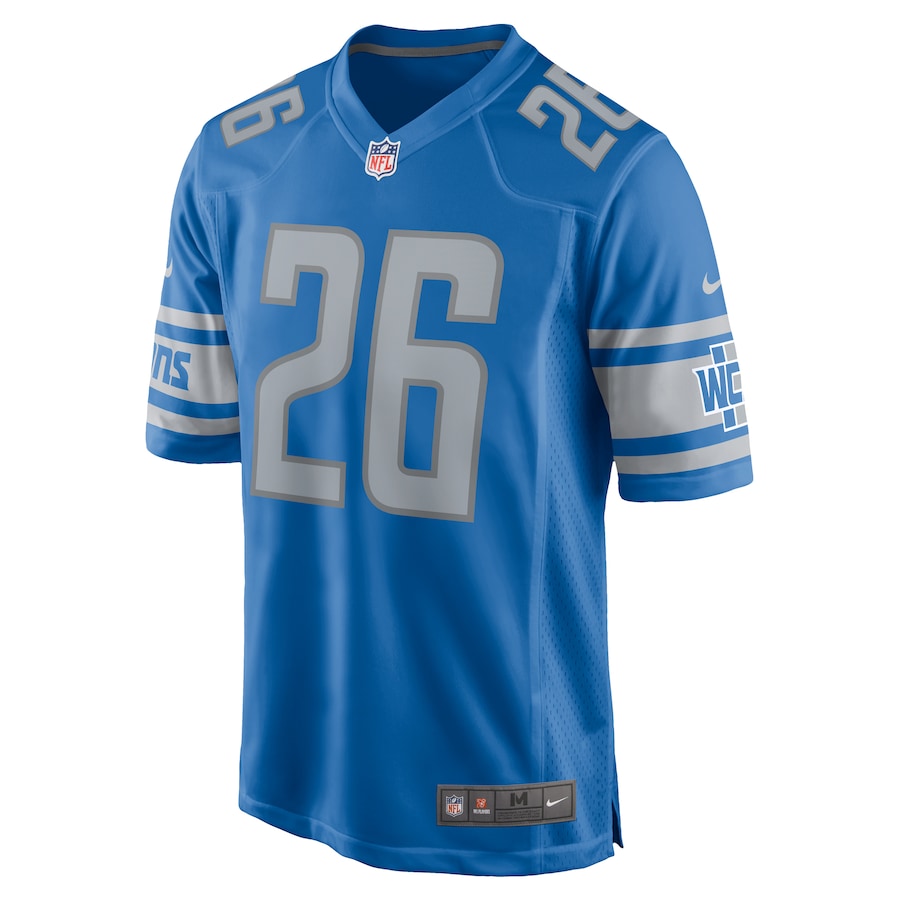Mens Detroit Lions Jahmyr Gibbs Blue 2023 Draft First Round Pick Game Jersey