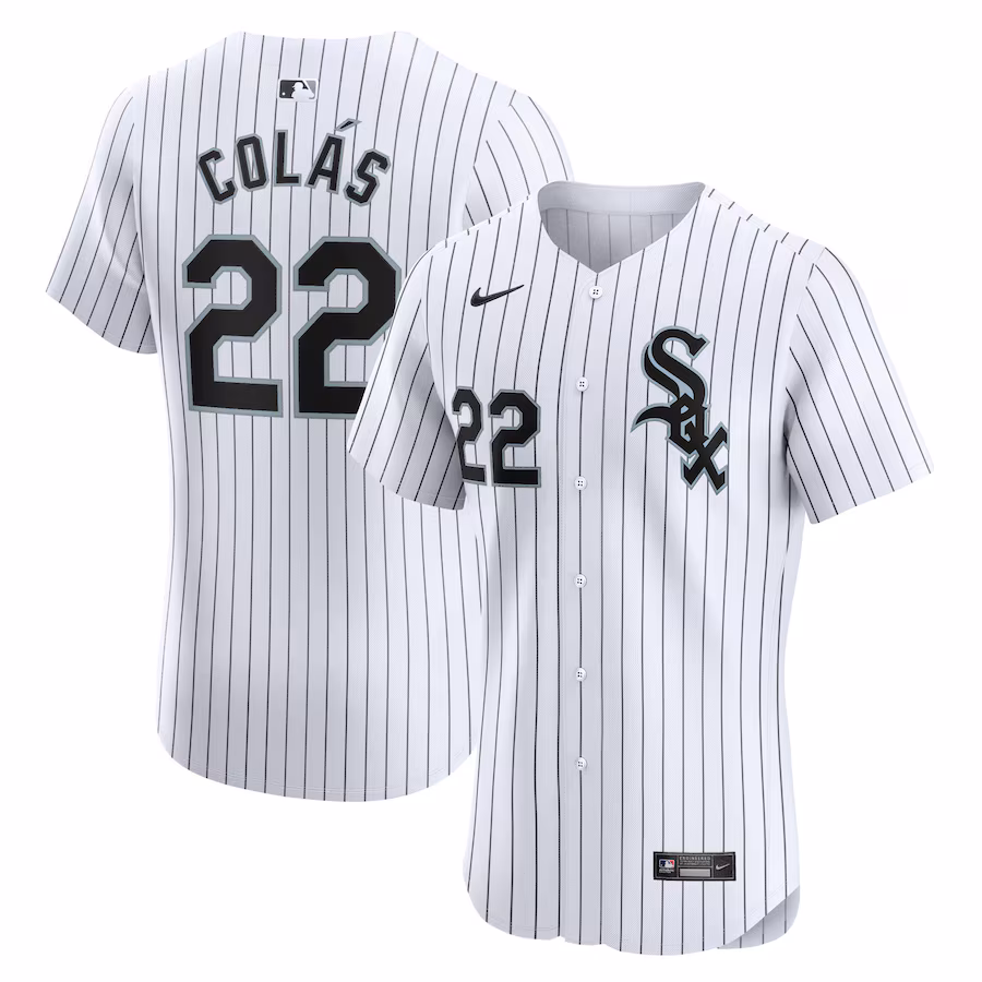 Youth Chicago White Sox Oscar Colas Nike White Home Elite Player Jersey