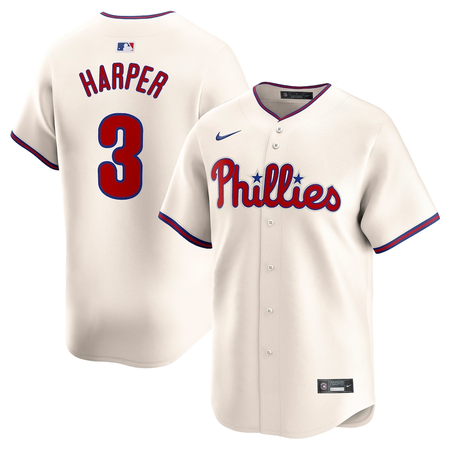 Bryce Harper Philadelphia Phillies Nike 3rd Alternate Limited Player Jersey – Cream