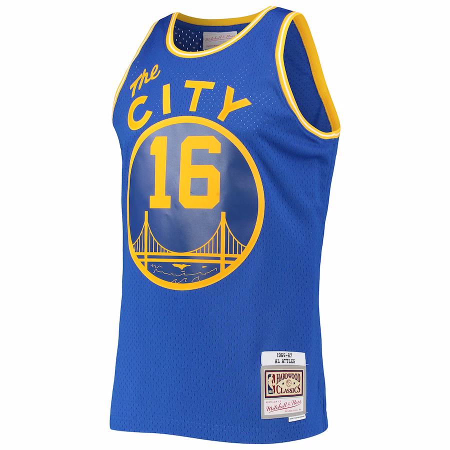 Men's San Francisco Warriors Al Attles Mitchell & Ness Royal Hardwood Classics Swingman Jersey