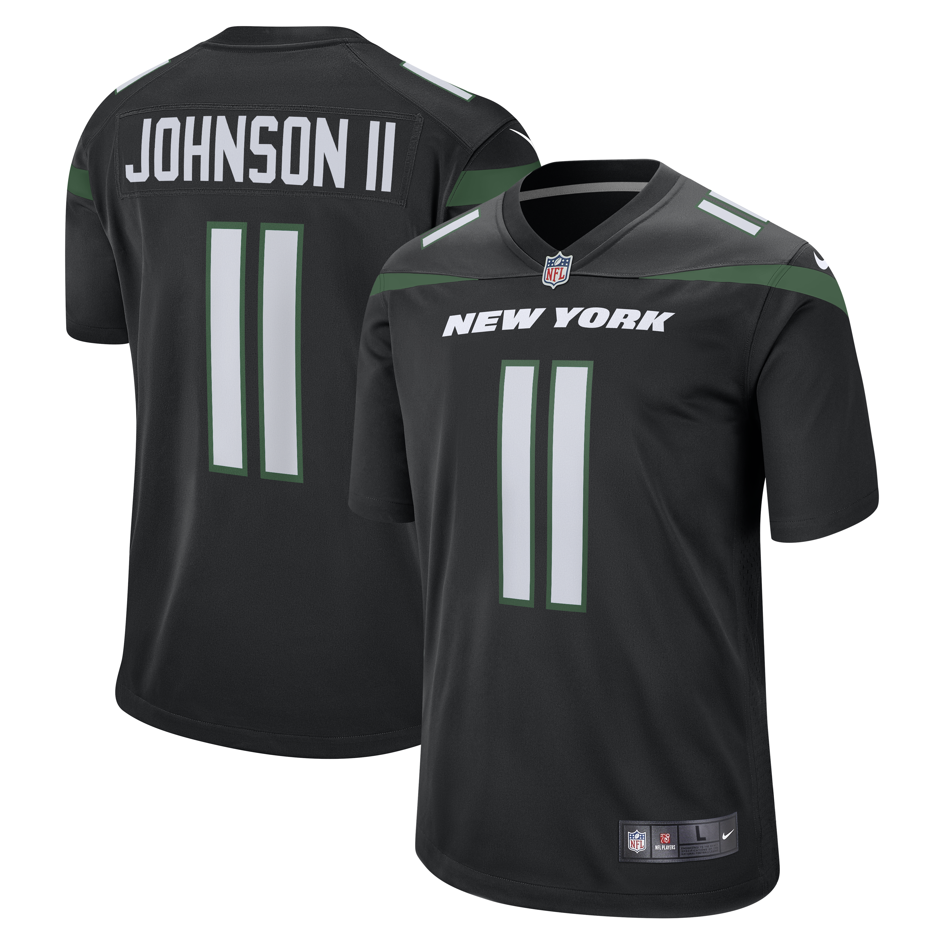 Jermaine Johnson II New York Jets Alternate Game Jersey - Stealth Black