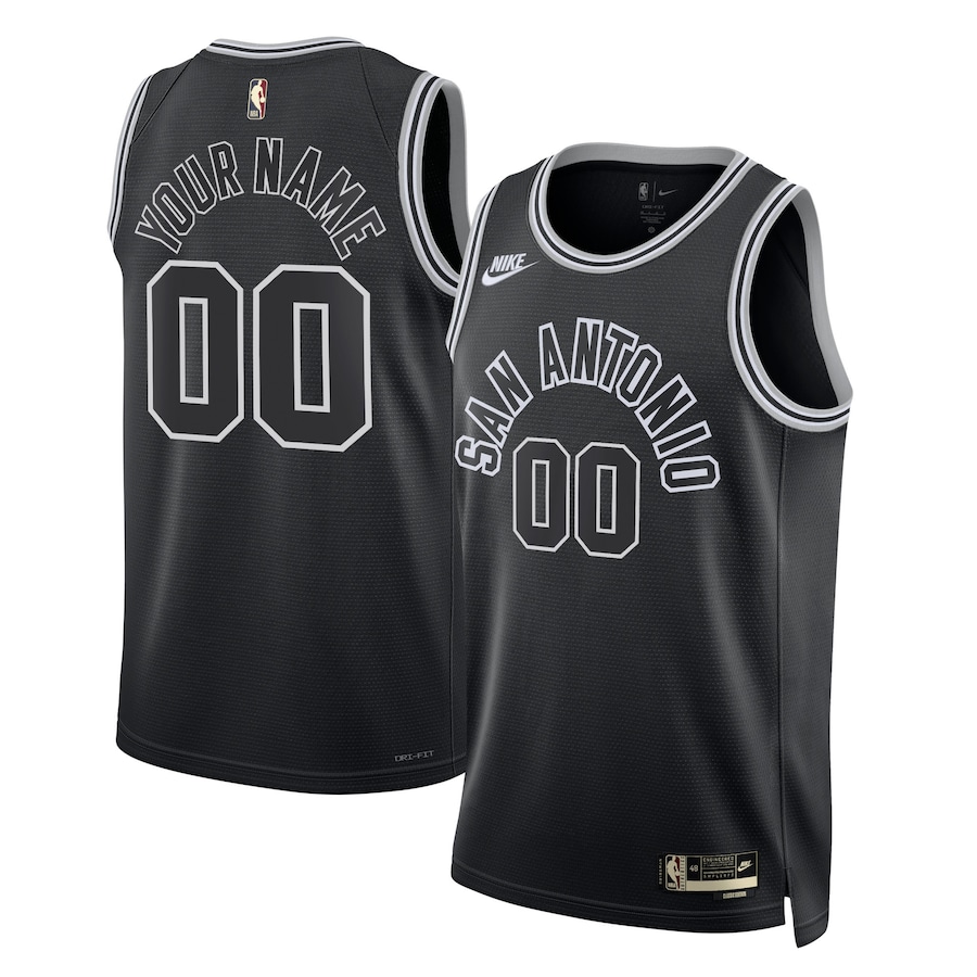 Unisex NBA San Antonio Spurs Black 2022/23 Custom Swingman Jersey - Classic Edition