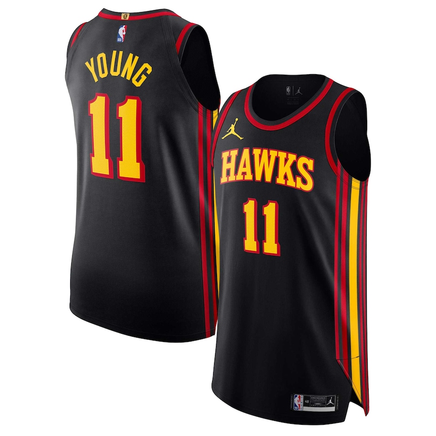 Men's Atlanta Hawks Trae Young Jordan Brand Black Authentic Player Jersey